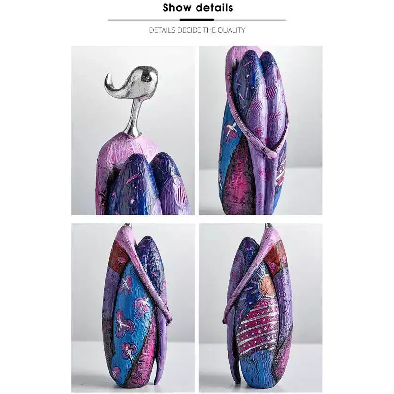 NotArt Hand-painted Resin Abstract Female Sculpture - Versatile Decor for Living Room, Office, Yoga