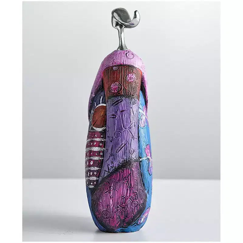 NotArt Hand-painted Resin Abstract Female Sculpture - Versatile Decor for Living Room, Office, Yoga