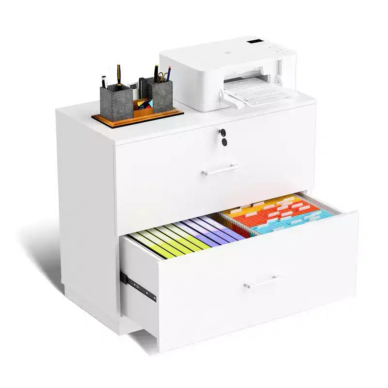 Karl Home2 Wide Drawer File Cabinet Flat Panel Design Single Lock