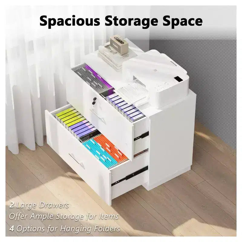 Karl Home2 Wide Drawer File Cabinet Flat Panel Design Single Lock