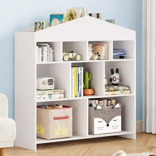 40.7 in Kids Bookshelf and Toy Storage, Toy Shelf Organizer with 9 Storage Cubbies for Playroom, Kindergartens, Classrooms