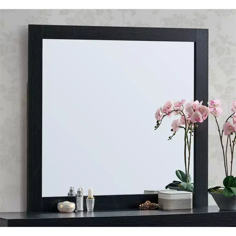 Passion Furniture Plano 39 in. W x 37 in. H Rectangle Wood Frame Dresser Mirror