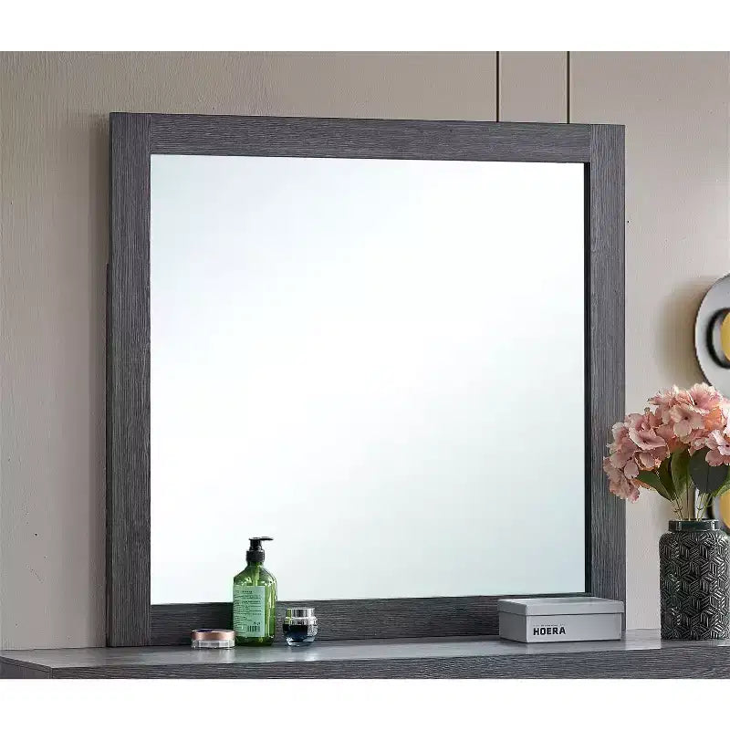 Passion Furniture Plano 39 in. W x 37 in. H Rectangle Wood Frame Dresser Mirror