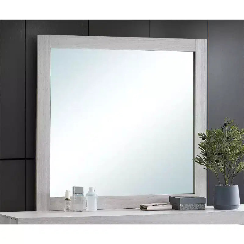 Passion Furniture Plano 39 in. W x 37 in. H Rectangle Wood Frame Dresser Mirror