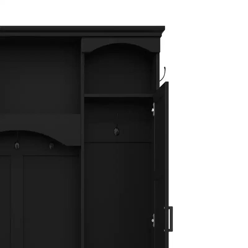 GDFStudio Hansen Modern Hall Tree with Storage Bench and Adjustable Shelves