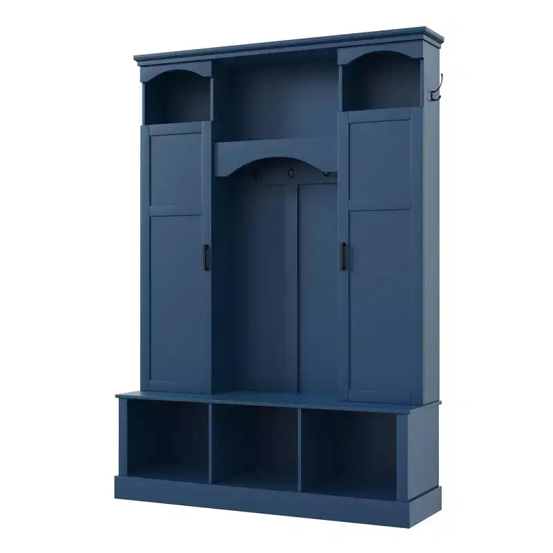 GDFStudio Hansen Modern Hall Tree with Storage Bench and Adjustable Shelves
