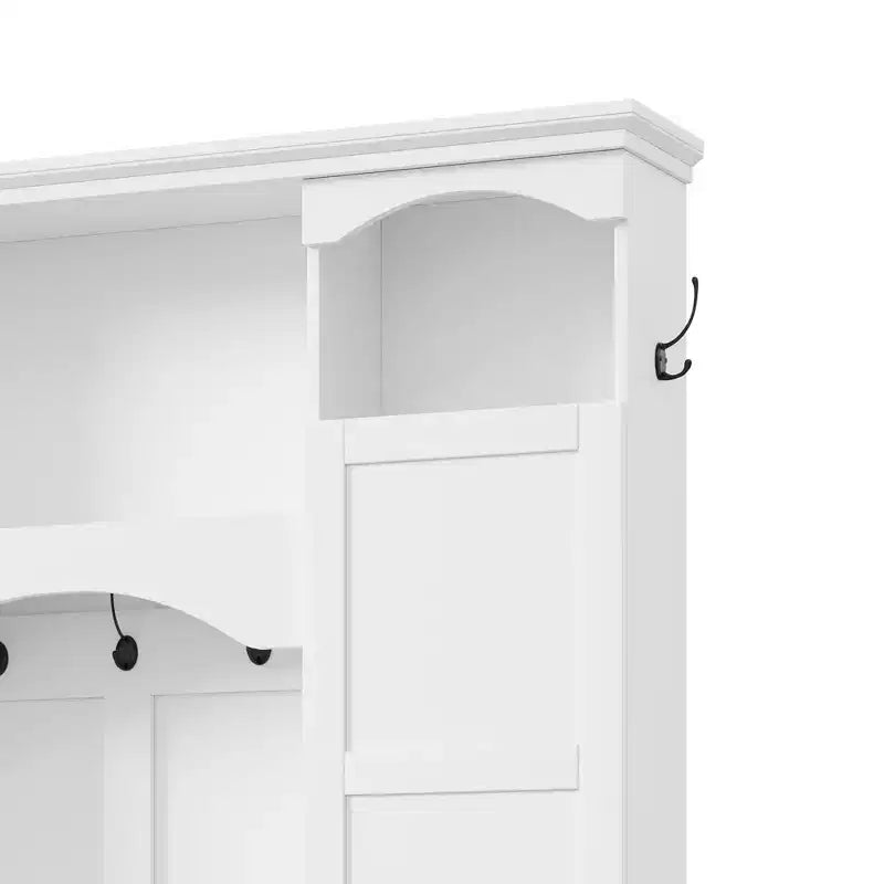 GDFStudio Hansen Modern Hall Tree with Storage Bench and Adjustable Shelves