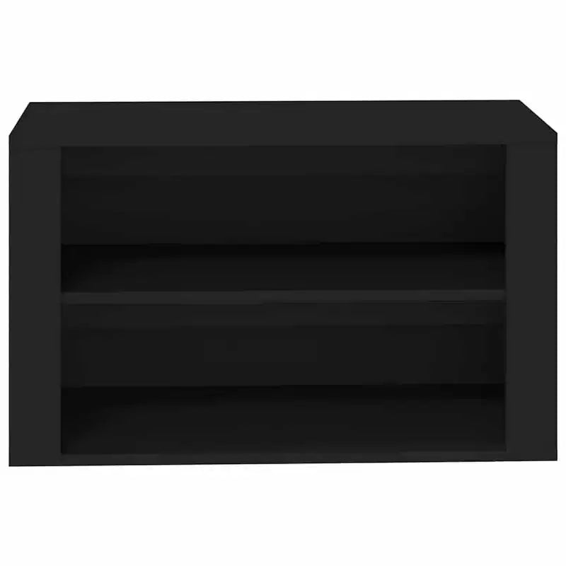 Shoe Rack, Black Engineered Wood, 29.5 x 13.8 x 17.7 in