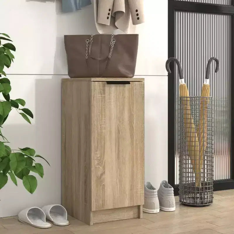 Shoe Cabinet, Sonoma Oak Engineered Wood, 11.8 x 13.8 x 27.6 in