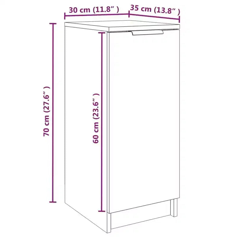 Shoe Cabinet, Sonoma Oak Engineered Wood, 11.8 x 13.8 x 27.6 in