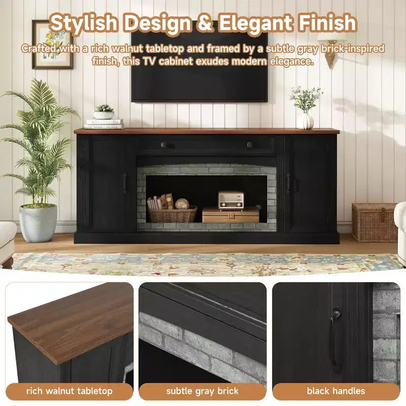 Modern TV Stand for TVs up to 70" with Drawer and Cabinets