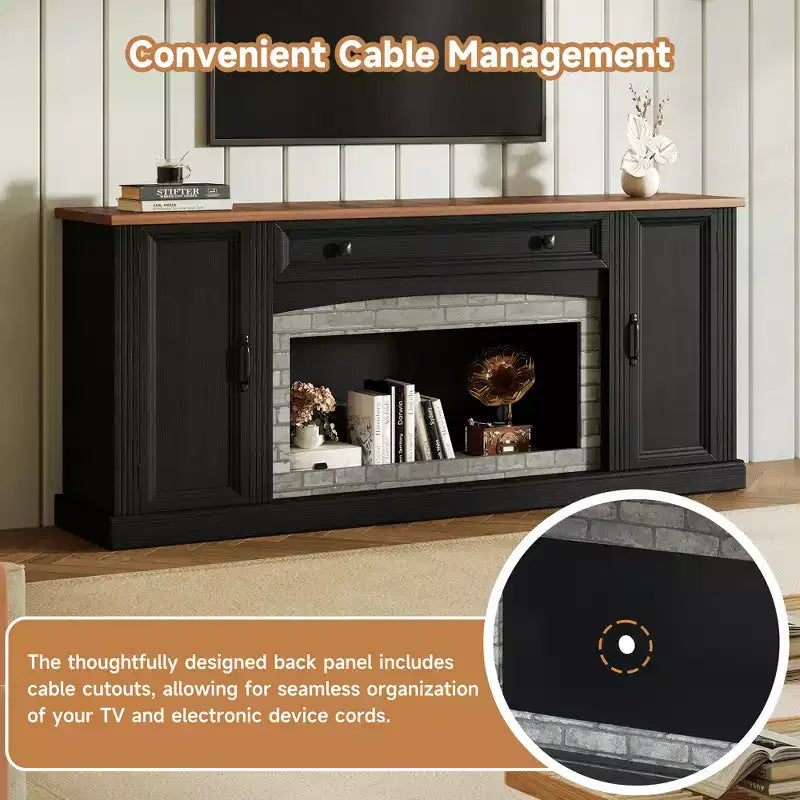 Modern TV Stand for TVs up to 70" with Drawer and Cabinets