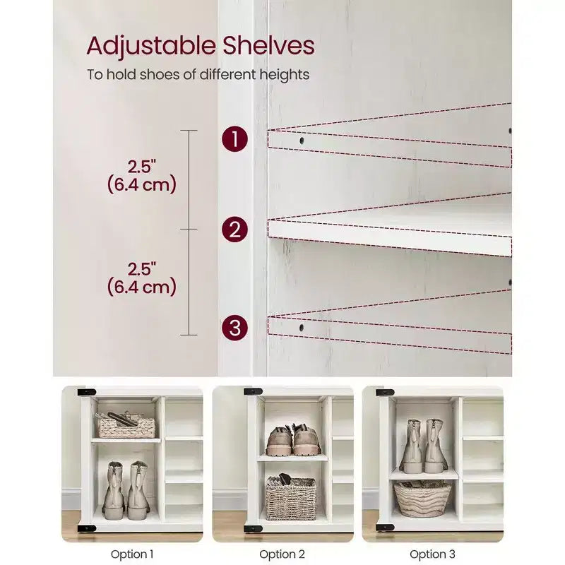 VASAGLE Hall Tree with Bench and Shoe Storage, Coat Rack with Shoe Bench, Entryway Furniture, 16 Open Compartments, 6 Tri-Hooks