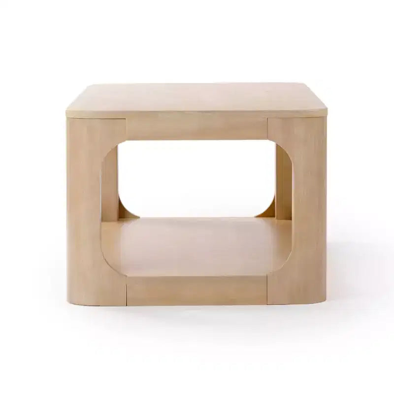 Plank+Beam Solid Wood 48 Modern Rectangular Coffee Table with Storage Shelf