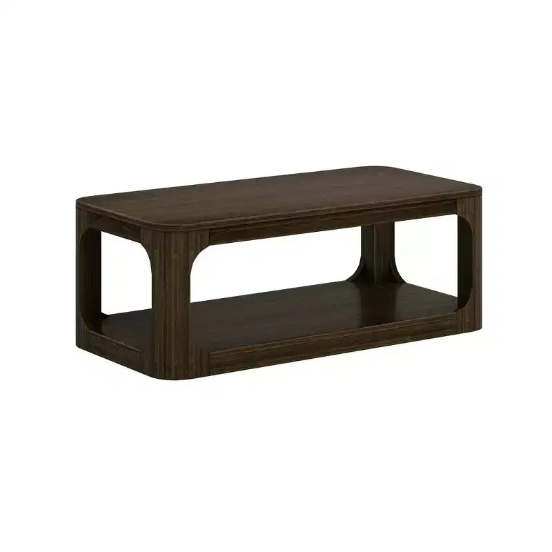 Plank+Beam Solid Wood 48 Modern Rectangular Coffee Table with Storage Shelf