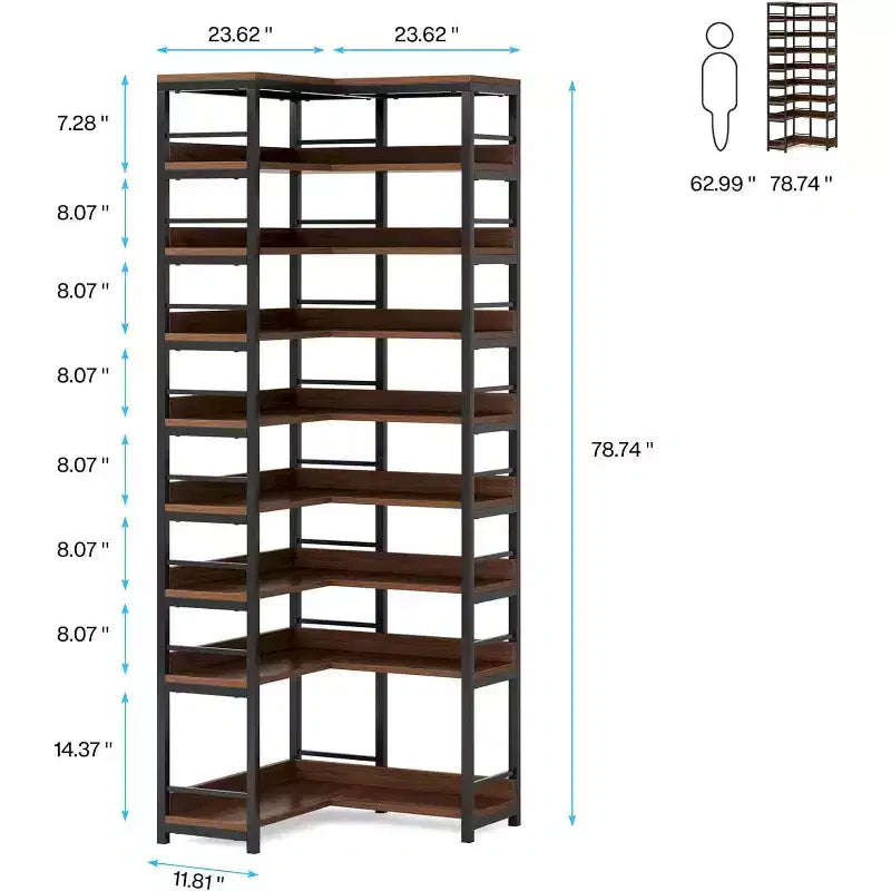 Tribesigns 9-Tier Corner Shoe Rack, Vertical Shoe Storage Organizer